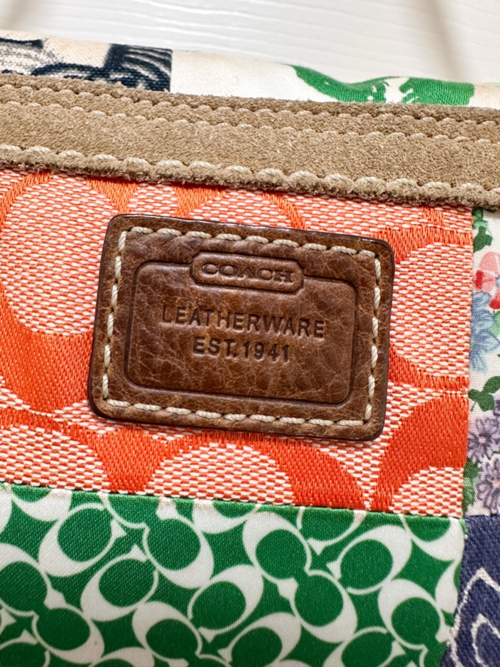 Coach Scribble Patchwork Multicolor Canvas Leather Baguette Shoulder Bag Y2K - Picture 9 of 16